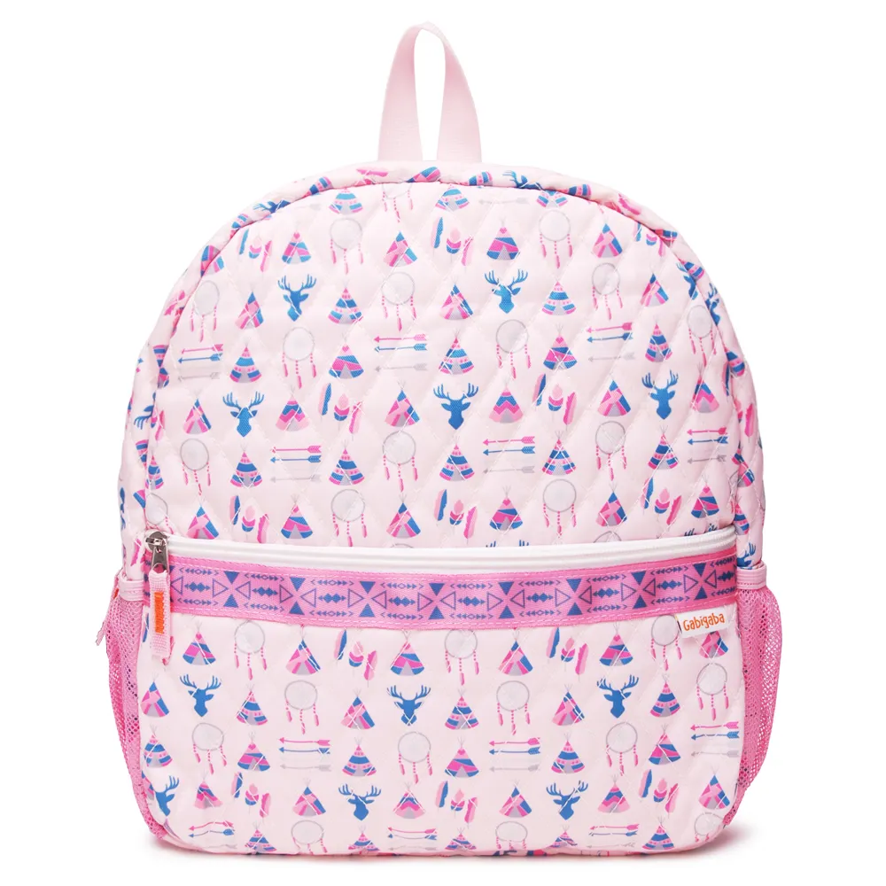 Navy and pink backpack top