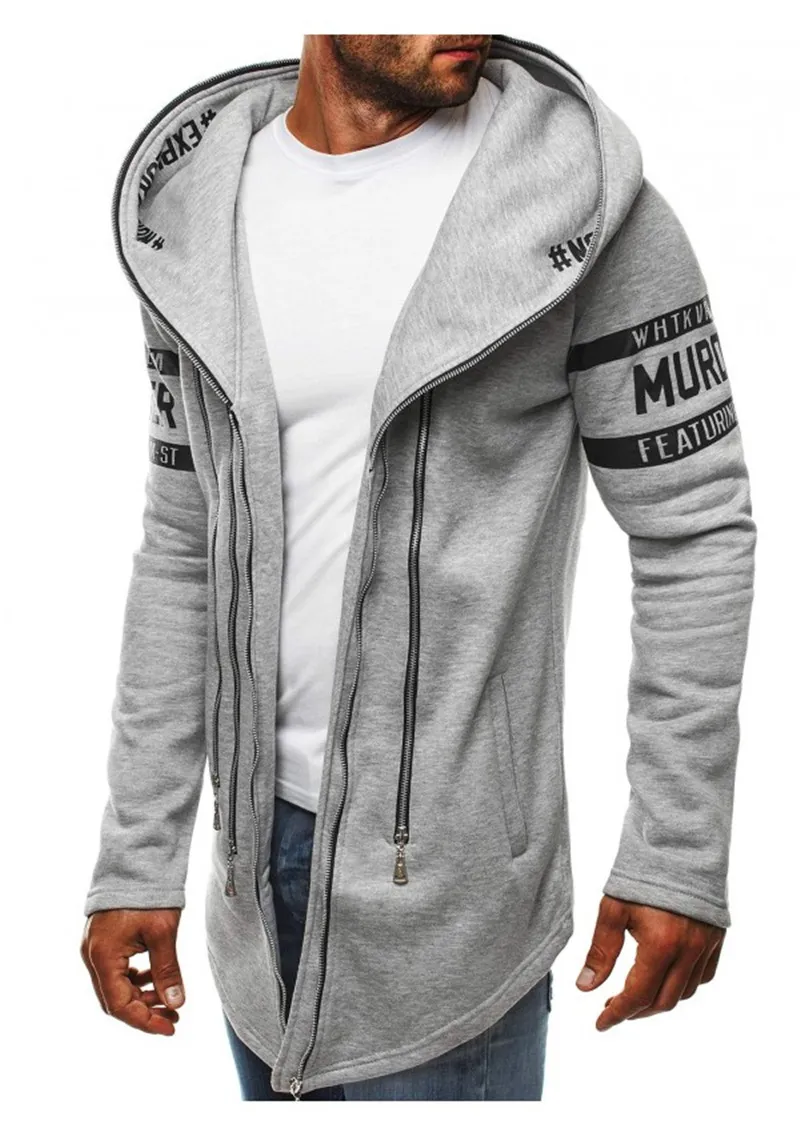 Hot Mens Hoodie Unikt dragkedjor Casual Slim Fit Pulloverhooded Nya Fashion Trend Male Clothing Hoodies Kläder