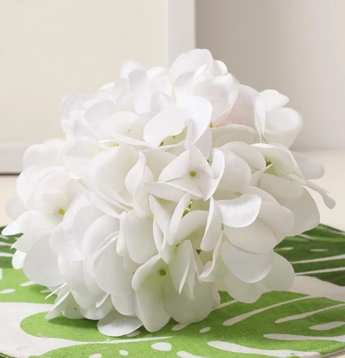 Künstlicher Hortensienblütenkopf, 47 cm, gefälschte Seide, einzelne Hortensien für Hochzeitsmittelstücke, Heimparty, dekorative HochzeitsblumenSF020