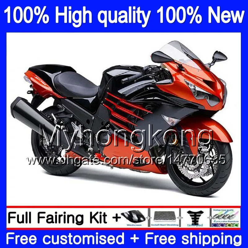 Injektion för Kawasaki ZX-14R ZZR1400 ZX 14R ZZR-1400 25MY.38 ZX14R 12 13 15 16 17 2012 2013 2014 2015 2016 2017 Orange BLK OEM FAIRING