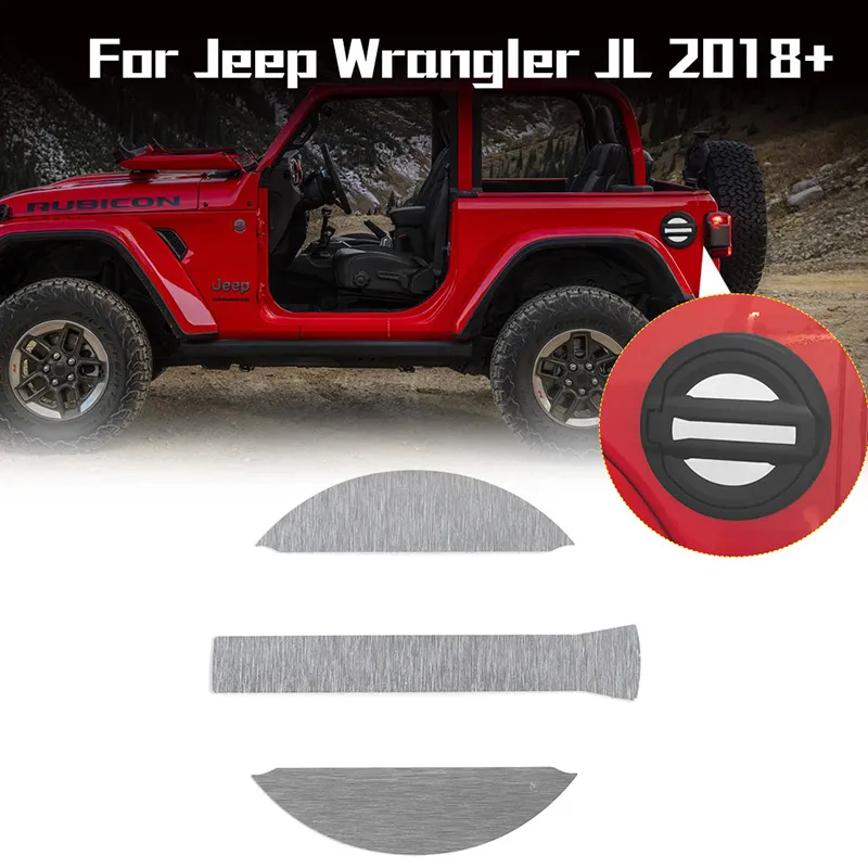 Araba Yakıt Tankı Dekorasyon Yaylar Gümüş Jeep Wrangler JL 2018 + Yüksek Kaliteli Oto Dış Aksesuarlar için Gümüş