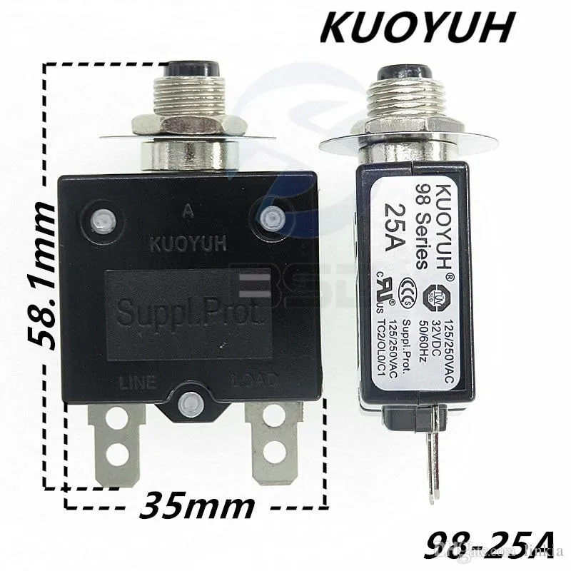 Disjoncteurs Taiwan KUOYUH 98 Series-25A Overcurrent Protector Overload Switch