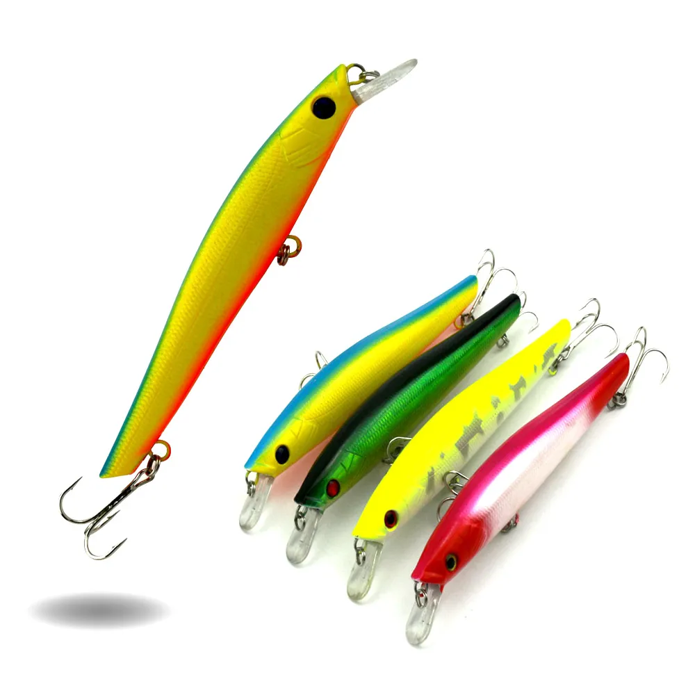 Hengjia groter 2 # haak 14.5 cm / 18 g 4 kleuren minnow vissen hard aas karper vissen lokt kunstmatige aas 60pcs mi049