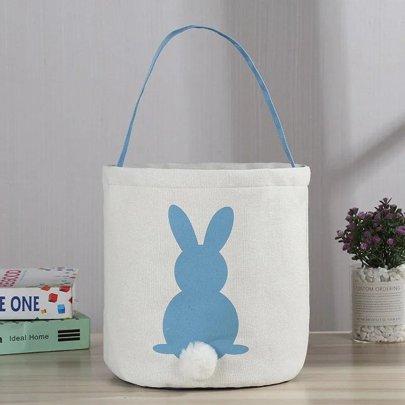 Easter Baskets Egg Bunny Gift Bags Rabbit Ears Storage Bags DIY Hand-made Burlap Bag Rabbit Easter Bags Christmas Handbags Totes 20pcs