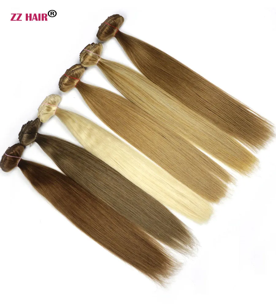 Zzhair 16-24 "7st set 100g clips i / på 100% brasiliansk remy mänsklig hårförlängning fullt huvud naturligt rakt