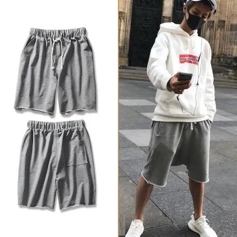 Mens Shorts Summer New Retro Solid Color High Street Style Hip Hop Casual Shorts Pants 3 Colors