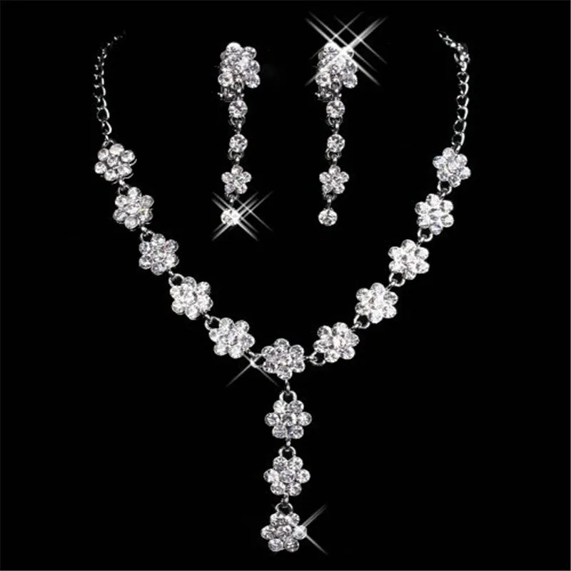 15025 Real Image In Stock Ivory Jewelry Sets With Earring Elegant Formal Prom Evening Party Wear Bridal Jewelry