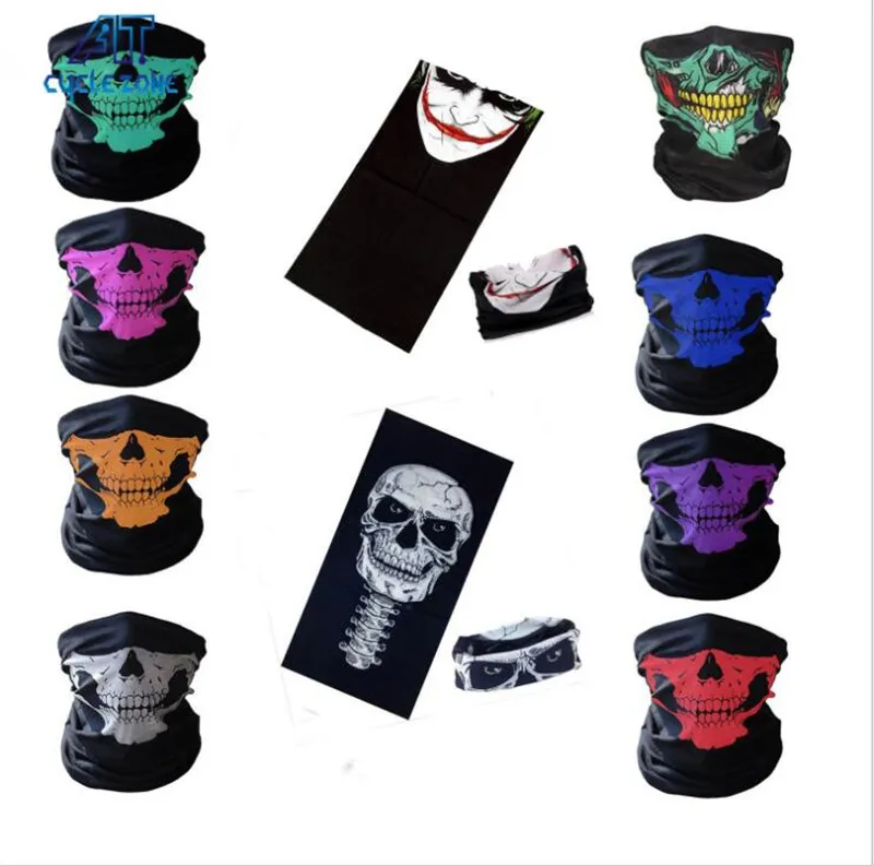 230 stilar Hip Hop Skull Bandanas Magic Headscarf Utomhus Ridning Seamless Face Masks Tube Neck Headscarves Magic Headband Print Bandanas