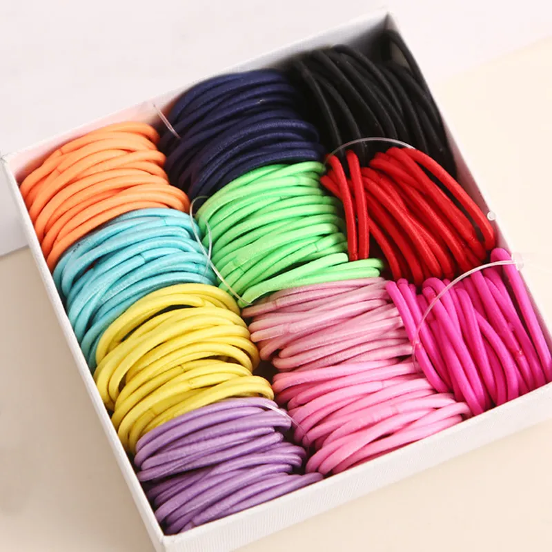 500pcs/lot Size 3CM Elastic Hairbands for Girls Fashion Kid Scrunchie Gum for Hair Accessories Elastic Hair Bands