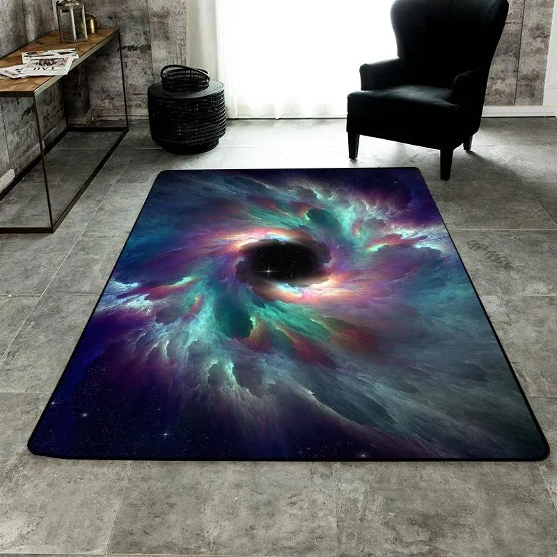 Tapis et moquettes espace galaxie 3D, pour couloir, salon, chambre à coucher, Table basse, tapis de sol, motif univers, antidérapant, 222x