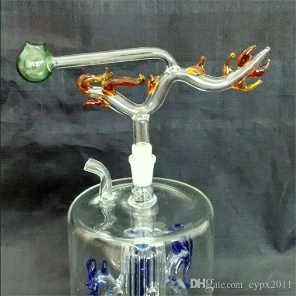 Lonely Burner Glass Bongs Accessoires, Unieke Olie Brander Glasleidingen Waterleidingen Glazen Pijp Olierouts Roken met Druppel