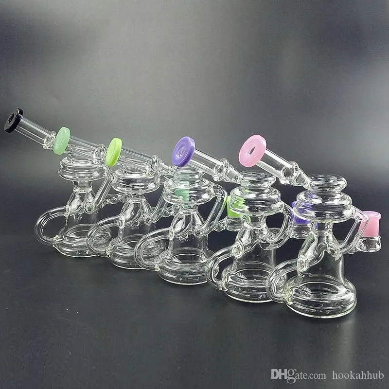 Pink Bong Recycler Bong Water Pipe Cyclone Vortex Bongs Thick Beaker