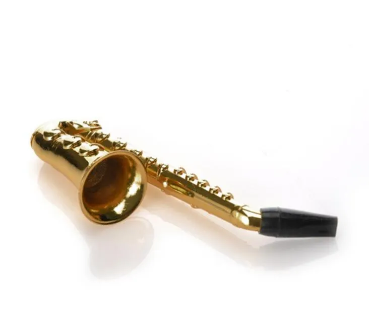 Einzelne Trompete, Saxophon, Metall, Mini-Rohr, Länge 95 mm, Gürtelgeflecht, kreativ, tragbar