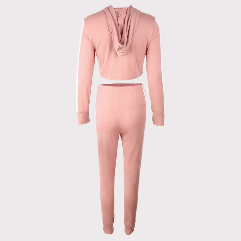 Striped Yoga Set For Women Hooded Crop Top And High Waist Pants Sportswear  Sweatshirt And Pants Legging Jumpsuit From Lqqw103, $14.3