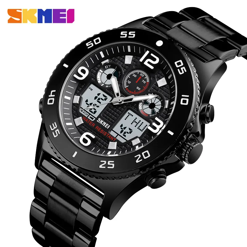 SKMEI 남성용 디지털 시계 3 시간 크로노 그래프 스톱워치 스포츠 시계 남성 방수 시계 남성 쿼츠 시계