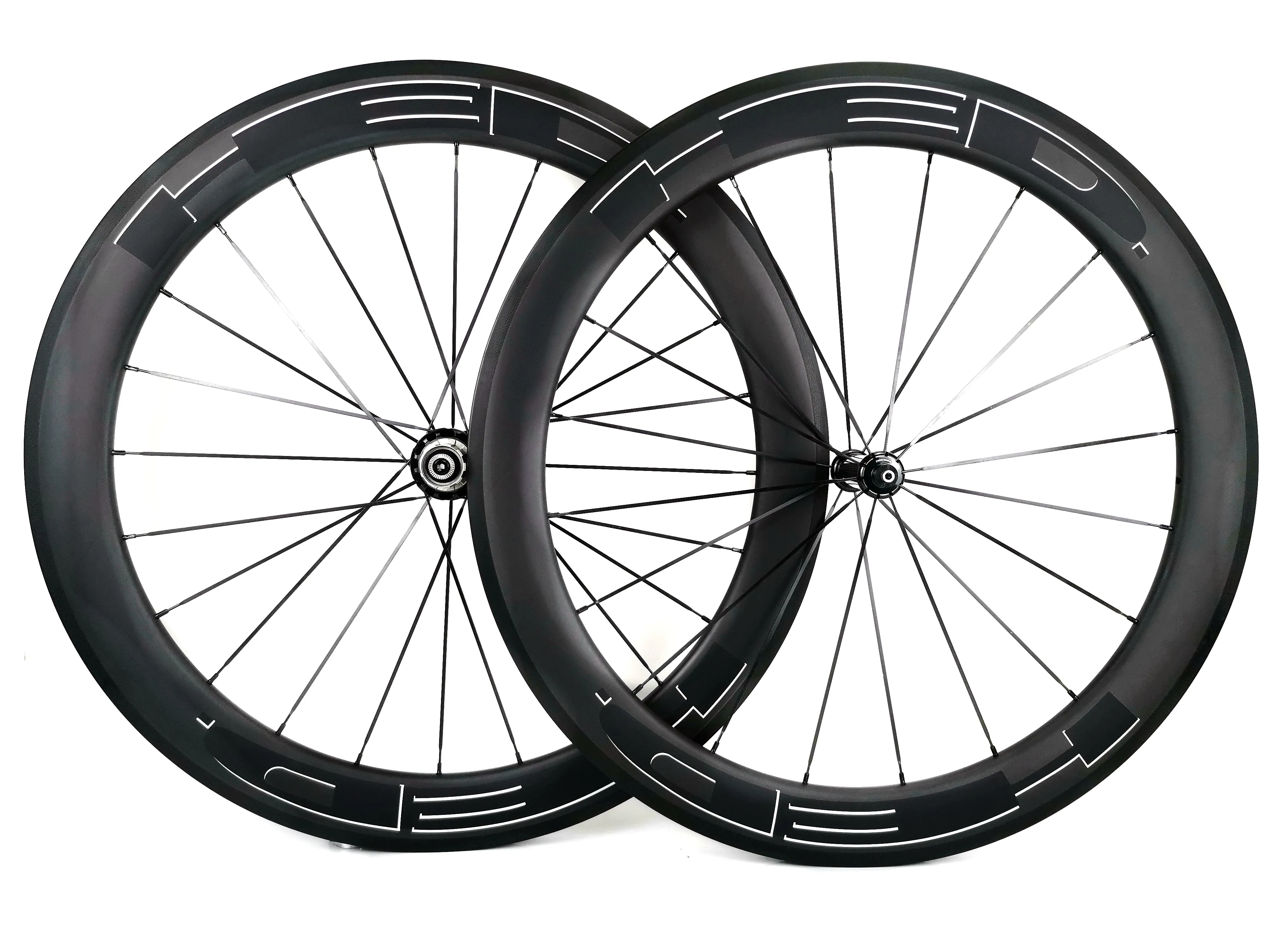 700C 60mm Diepte Weg Carbon Wielen 25mm Width Road Bike Clincher / Buisvormige Carbon WheelSet U-vorm RIM UD Matte Finish U Vorm RIM