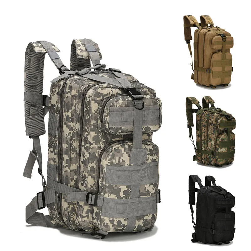 1000D Nylon Taktisk militär ryggsäck Vattentät armépåse Utomhus Sports Rucksack Camping Vandring Fiske Jakt 30L Bag