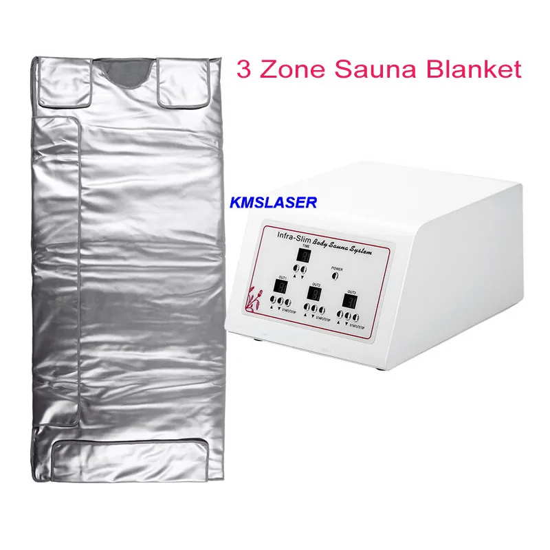 3 zone fir sauna far infrared thermal body slimming saunablanket heating therapy slim bag spa lose weight body detox machine