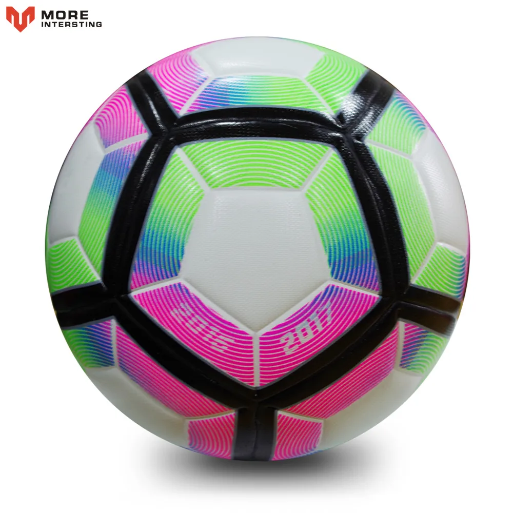 Haute Qualité 2018 Taille officielle 5 Taille 4 Ballon de football PU Pu PU Spectacle sans soudure Entraînement Football Soccer Matériel de football