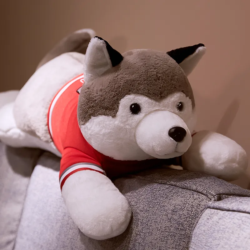 DorimyTrader Nieuwe Pop Husky Doll Knuffel Giant Soft Leuke Hond Slaapkussen Verjaardagscadeau 100cm 120cm DY50590