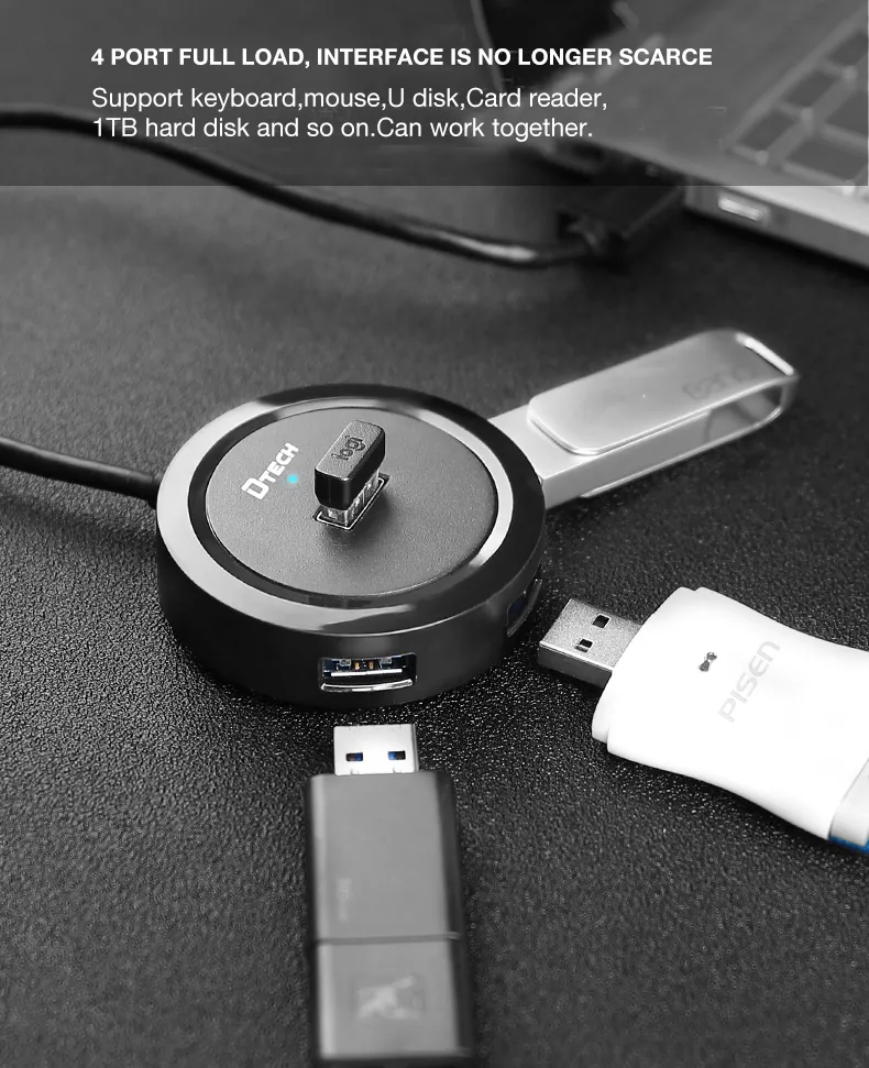 Artículo Caliente De 4 Puertos USB Hub Velocidad Rápida USB3.0 Centro De De Gran Capacidad De Carga Rápida 5V 36,57 € | DHgate