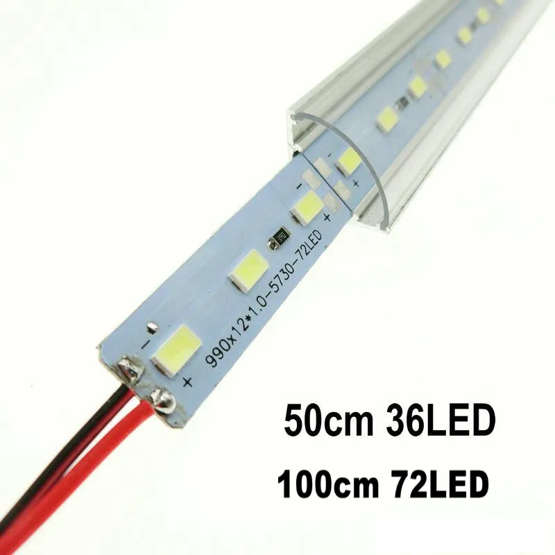 DC12V 50cm 100cm 200cm 벽 코너 LED 바 빛은 5730 책상 테이블 빛 엄밀한 LED 조명 스트립 스트립 고휘도 SMD LED
