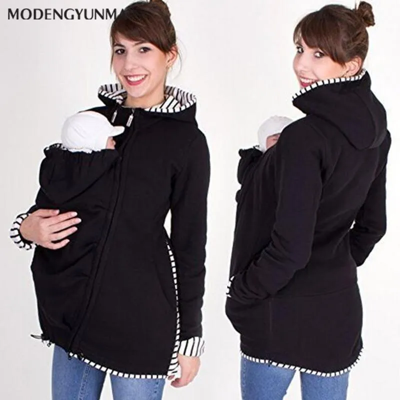 Modengyunma Maternity Coats Winter Jacket för gravida kvinnor Ytterkläder Långärmning Solid Bring Children Outfits Clothing Jackets