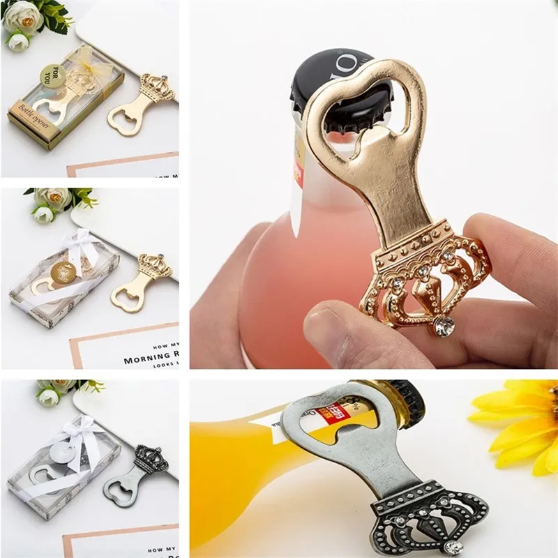 Gepersonaliseerde Crown Beer Bottle Opener Creative Botter Opener Cadeaus voor Baby Shower Gast Giveaways Feestartikelen