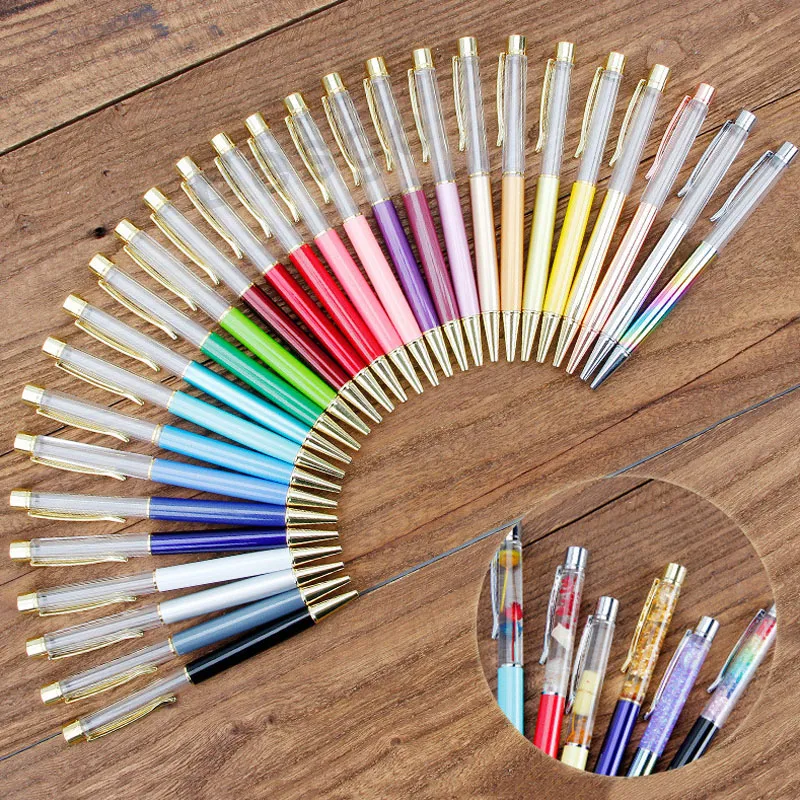 Alunos coloridos bolas de cristal canetas diy em branco caneta esferográfica escola escola assinatura caneta esferográfica bh2542 tqq