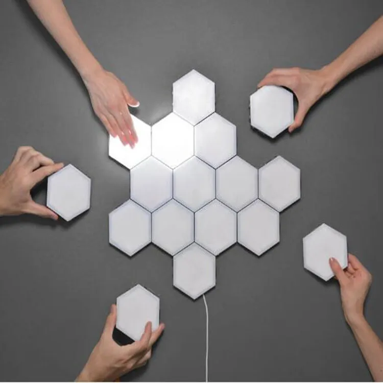 DIY Honeycomb Licht Vrij splitsen van de aanraakgevoelige LED Honeycomb Wall Lamp Quantum Lights Night Home Corridor Aisle Decor