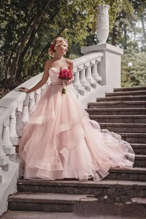 32 Pretty in Pink Wedding Dresses | One Fab Day