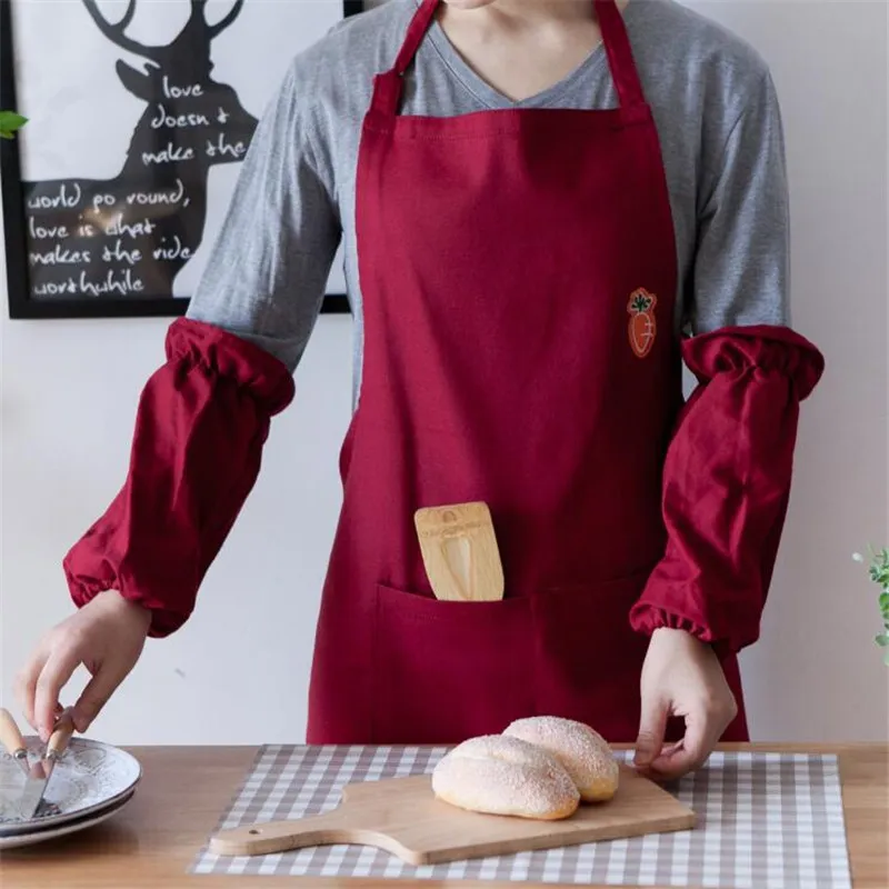 수 놓은 앞치마 키친 평상복 커피 숍 요리사 성인 크리 에이 티브 요리 허리 홈 여성 앞치마