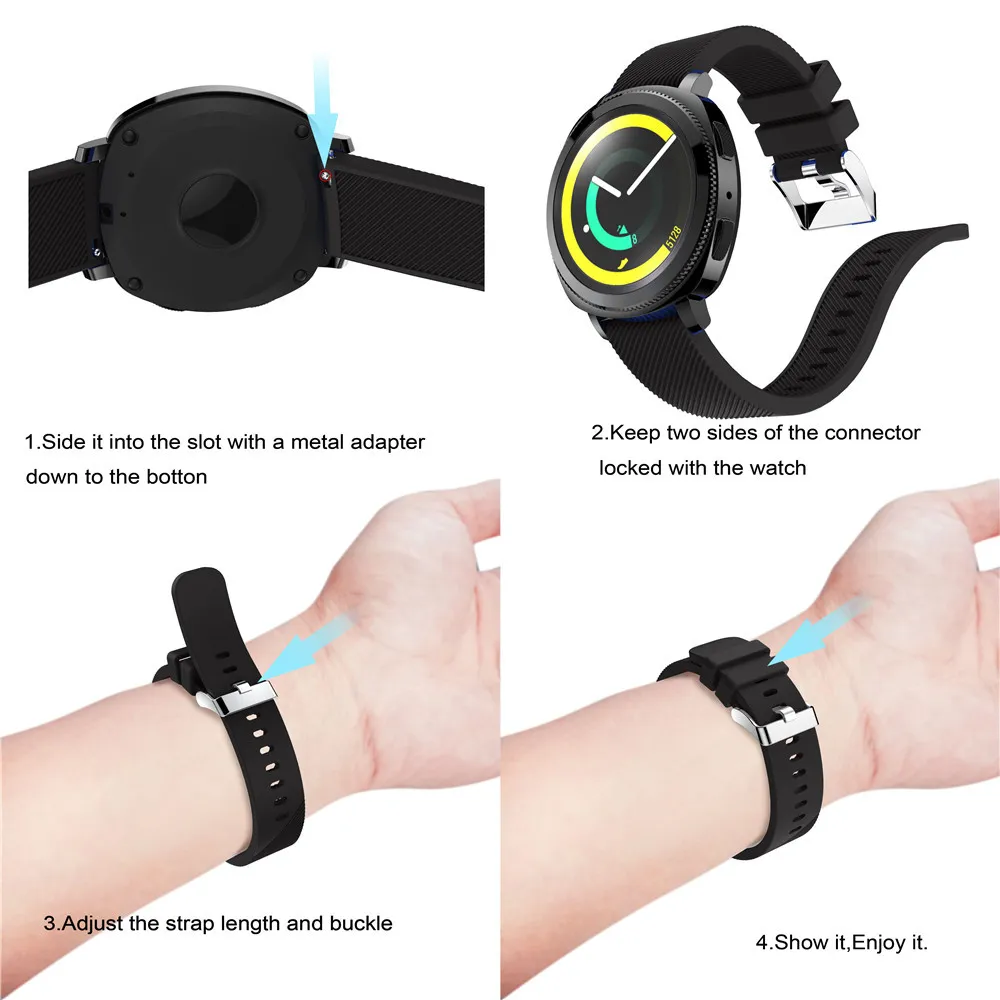 Acheter Bracelet Sport en Silicone, 20mm, pour montre intelligente Garmin  Forerunner 245 245M 645/Vivoactive 3/Vivomove HR, pour Samsung Galaxy Watch  Active 2