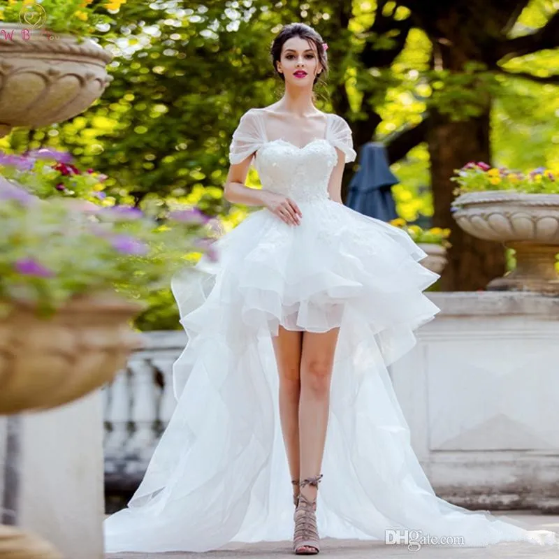 Wedding gown short hotsell front long back