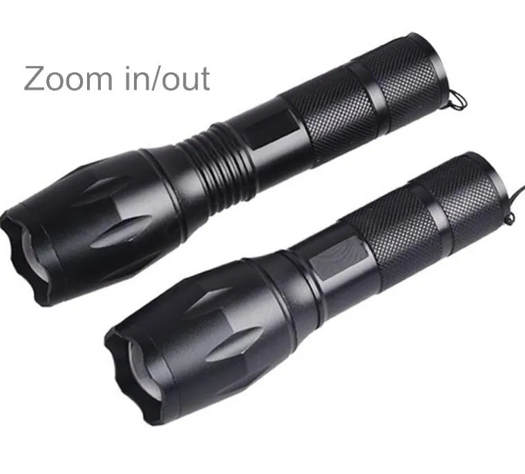 4000Lm 5 modi Zoombare XML-T6 LED-zaklamp Waterdichte lanterna Torch Light Tactical Hunting Flashlight voor camping Riding Wandel nooduitrusting Kits