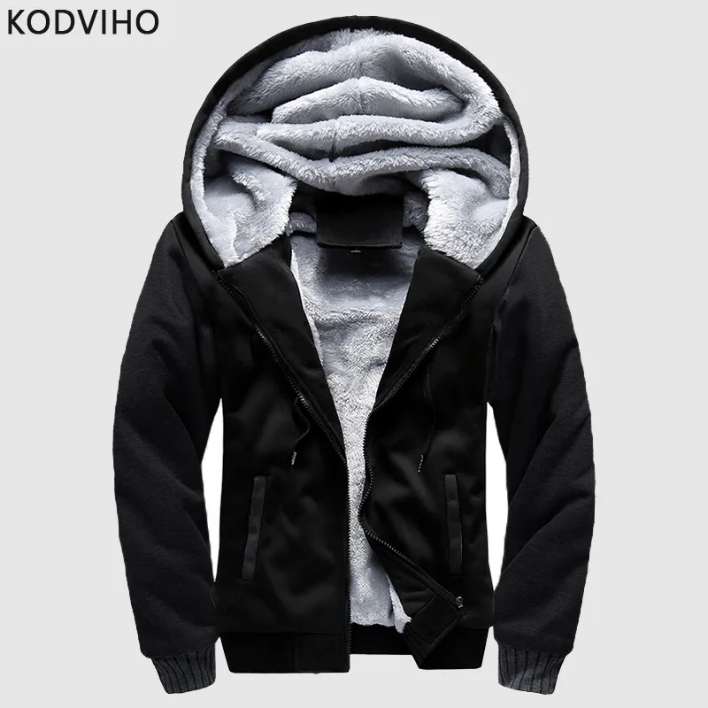 Heren Hoodies Sweatshirts Winter Mens Casual Zwart Sweatshirt Mannen Solid Jassen Plus Size Fluwelen Fleece Jassen Dikke Warme Thermische Hoody SPO