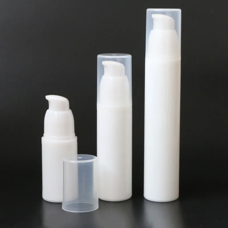 手の顔のボディのアイクリームローションディスペンサーのエアレス化粧品コンテニックボトルのための15ml 30mlの50mlの白いプラスチック化粧品のエアレスポンプのボトル