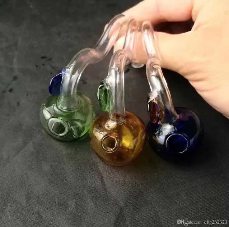 Apple Burner Bongs Acessórios Tubos de Água Percolador Vidro Bongs Plataformas De Petróleo Fumar com conta-gotas