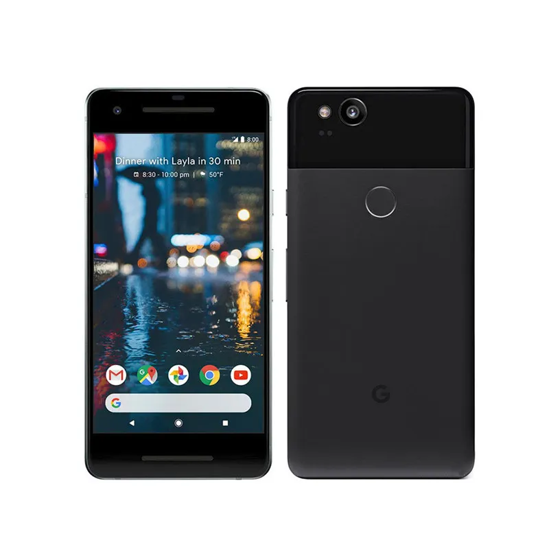 Orijinal Google Pixel 2 4G LTE Cep Telefonu 4GB RAM 64GB 128GB ROM Snapdragon 835 Octa Çekirdek Android 5.0 inç IP67 Parmak İzi Kimlik Cep Telefonu