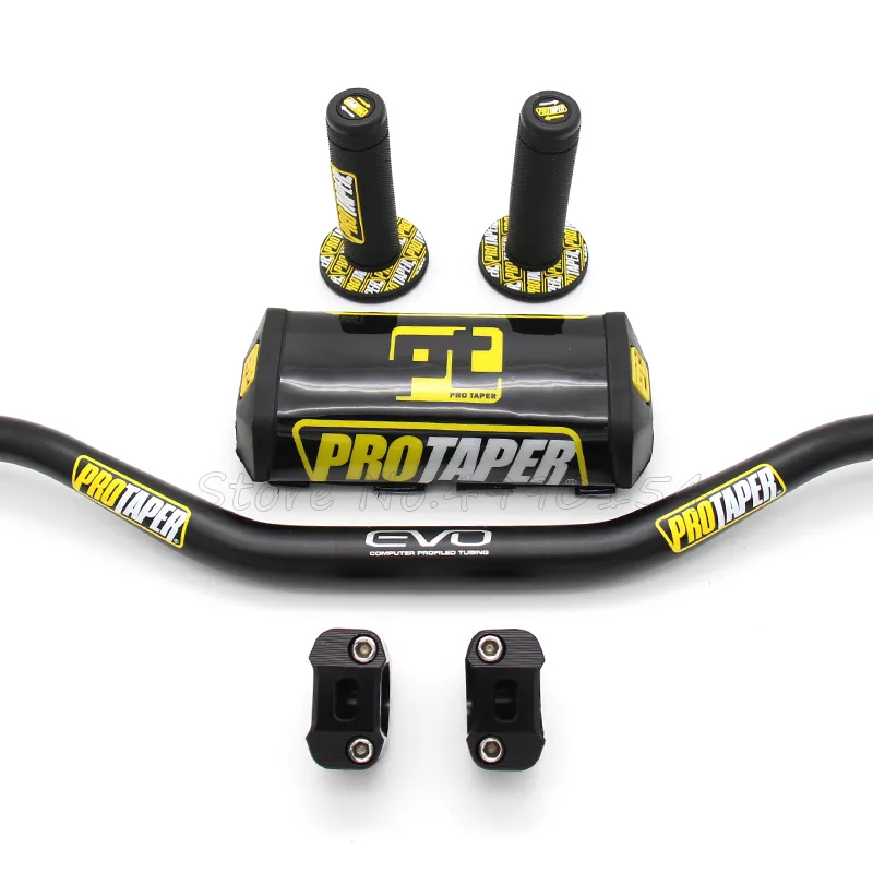 Pro Taper Fat Bar Pad + Dual Density Grips – Black, Motorcross / Enduro / Surron