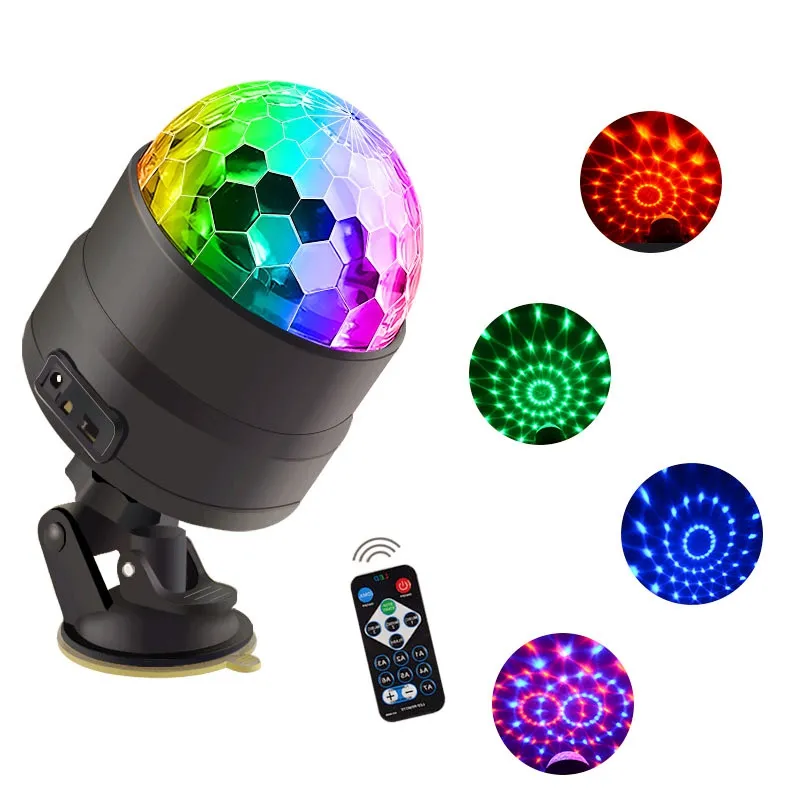 Umlight1688 DC 5 V USB Ses Kontrolü LED RGB Kristal Sihirli Dönen top Sahne Işık 4 W Lazer Araba Projektör Parti Disko Aydınlatma Etkisi Lambası