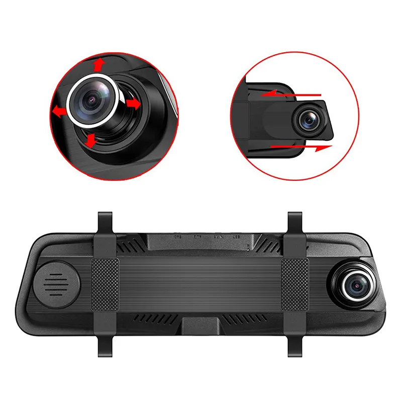 2 5K CAR DVR 10 tum Pekskärmspegel Kamkameror Dual Cameras med bakifrån DV -vattentäta backupkameror med 32 GB Micro SD CAR357T