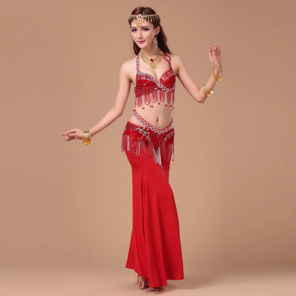 Belly Dance Costume Set for Women Professional Tribal Bellydance
