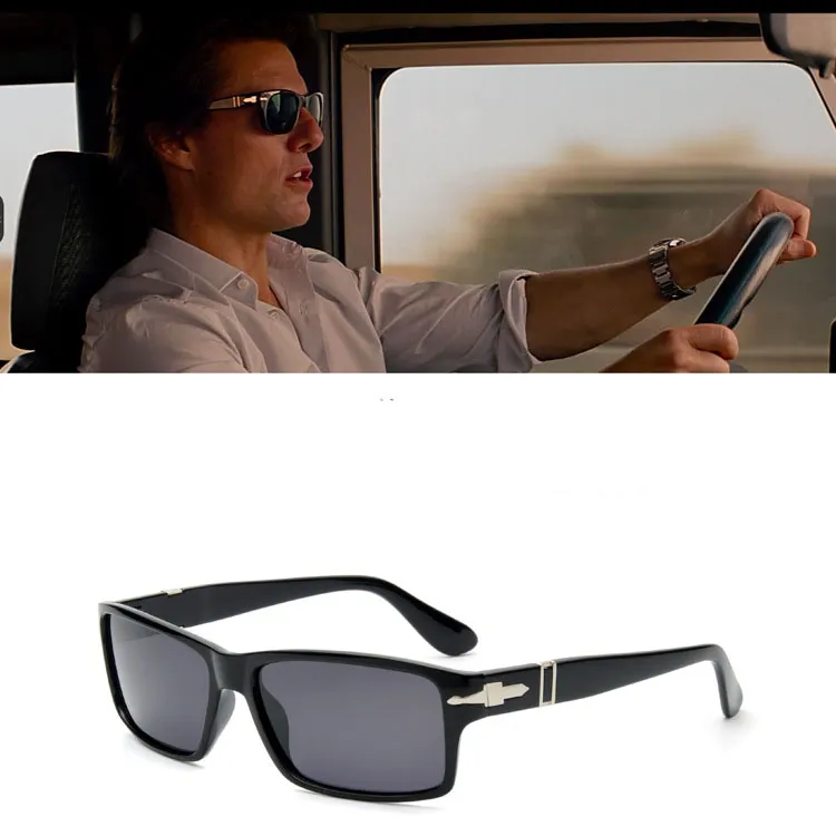 Partihandel-män Polariserade körglasögon Mission Impossible4 Tom Cruise Bond Sun Glasses Oculos de Sol Masculino