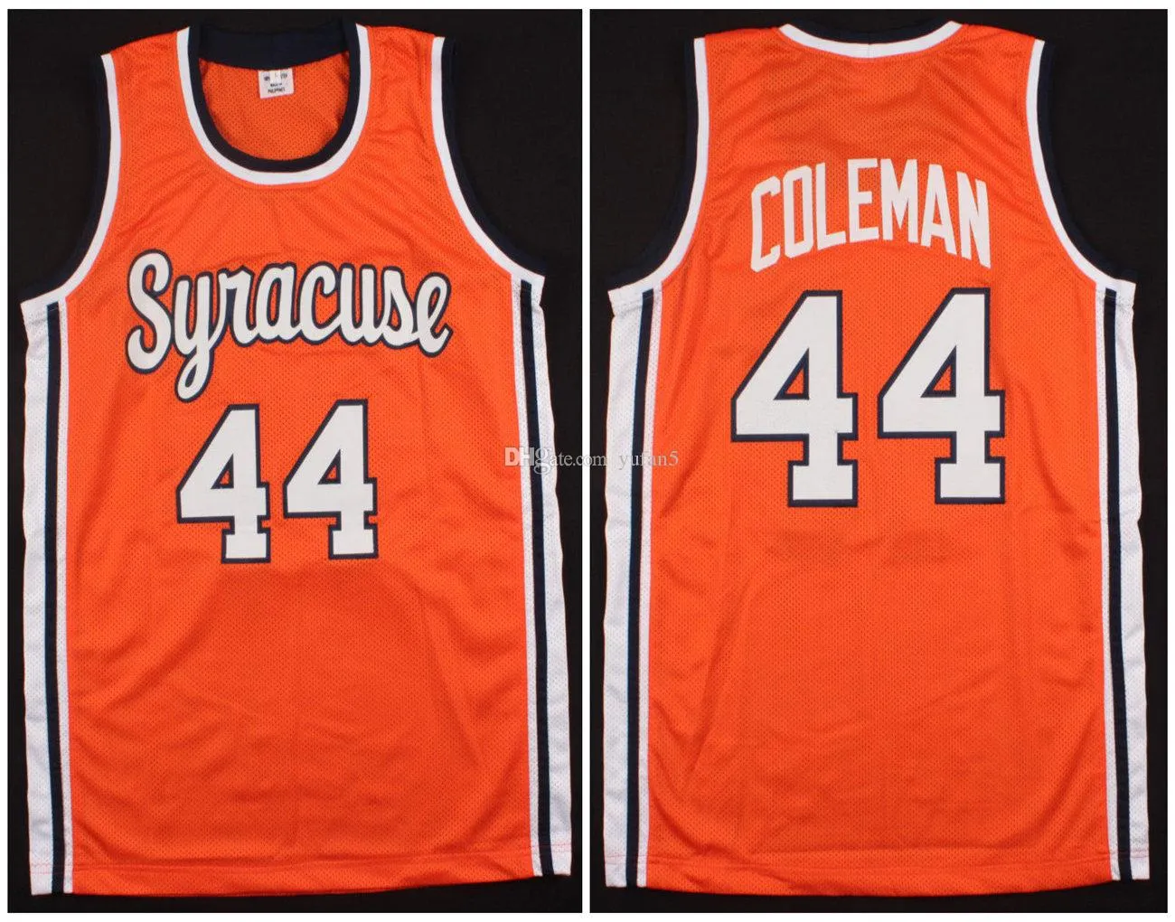 # 44 Derrick Coleman Syracuse Orange College Retro Retro Classic Basketball Jersey Mens Ed Numéro personnalisé et Nom Jerseys