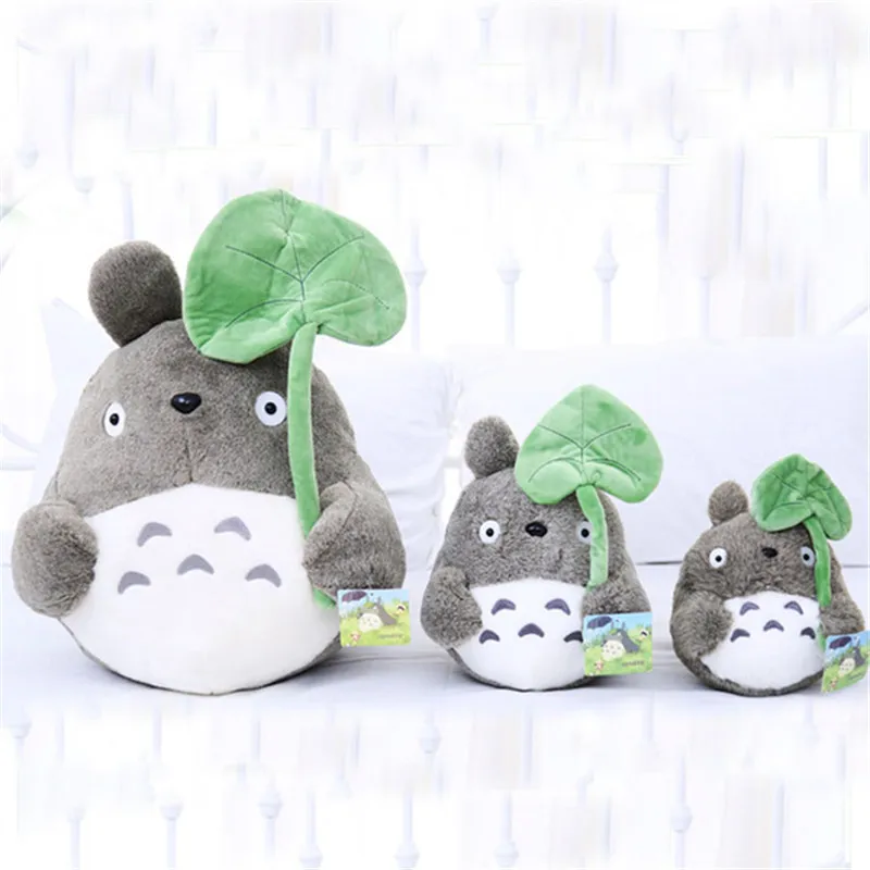 20cm film animowany miękki TOTORO pluszowa zabawka śliczny nadziewany liść lotosu Totoro lalka dla dzieci zabawki dla fanów