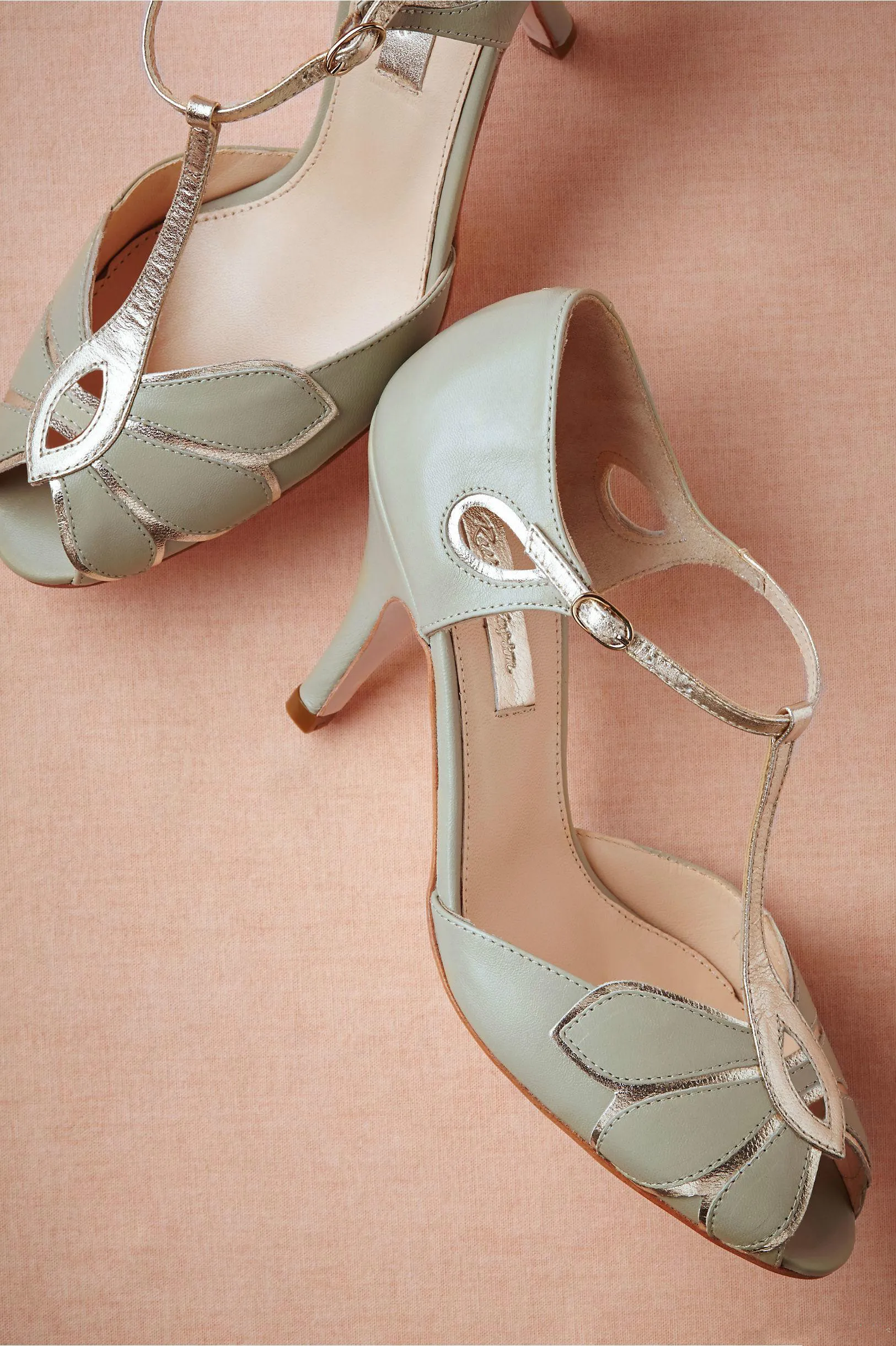 Vintage t strap wedding shoes top