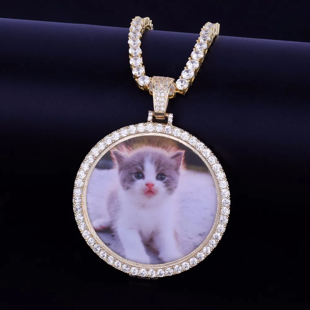 Custom-Made-Photo-Medallions-Necklace-Pendant-With-4mm-Tennis-Chain-Gold-Silver-Color-Cubic-Zircon-Men (4)