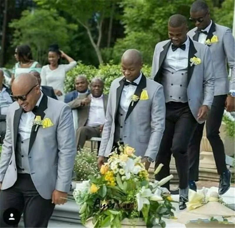 Grey tuxedo wedding party online