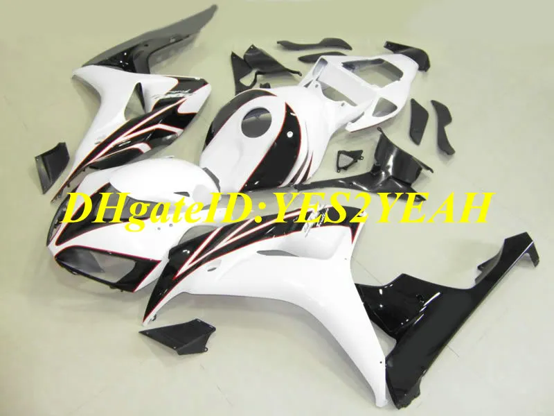 Kit de carénage de moto de haute qualité pour Honda CBR1000RR 06 07 CBR 1000RR 2006 2007 CBR1000 ABS haut blanc noir ensemble de carénages + cadeaux HH52